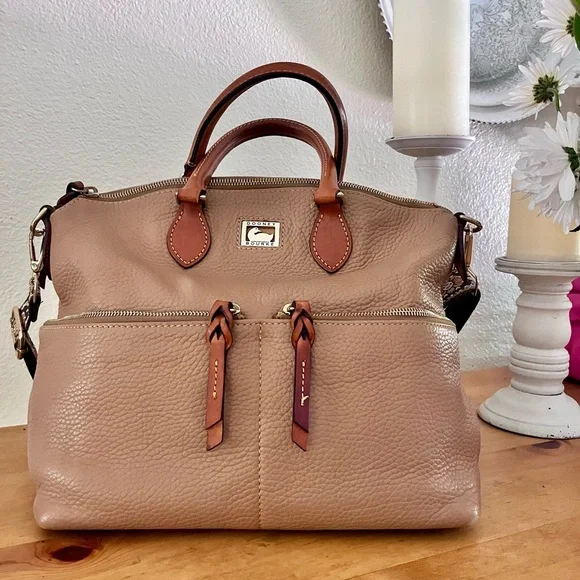 Dooney & Bourke Dillen 2 Pocket Leather Satchel - Picture 3 of 16